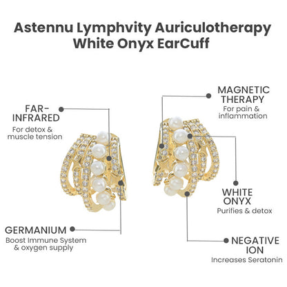 🔥LAST DAY SALE-80% OFF)Histone Lymphvity Auriculotherapy White Onyx EarCuff